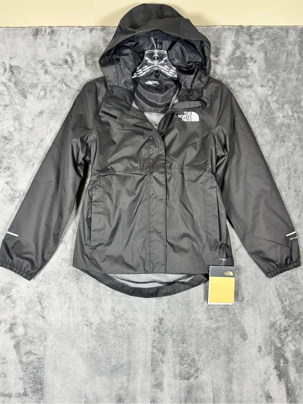 NWT The North Face Girls Antora Rain Jacket Size 12 Black